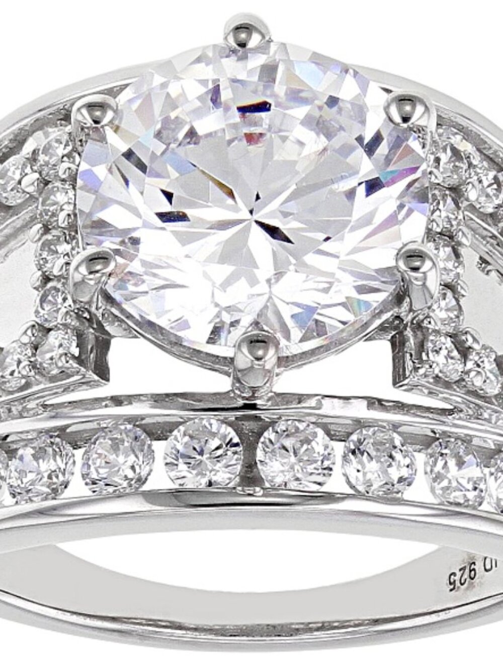 Bella Luce Platinum Plated Center Design Ring 9.14ctw. Size 10